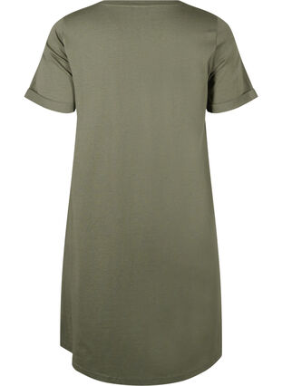 Cotton t-shirt dress - Green - Sz. L - Zizzifashion Cotton t-shirt dress - Green - Sz. L - Zizzifashion
