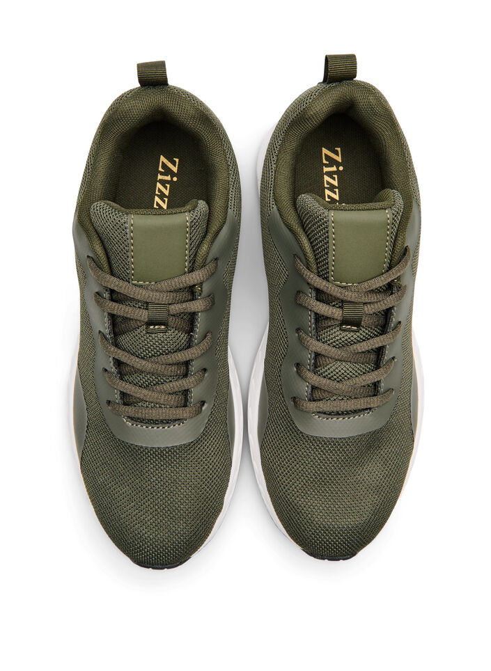 Wide fit - Mesh sneakers, Green, Packshot