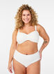 Bikini bottoms with a textured pattern and regular waist, White, Model image number 0