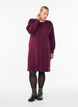 Short knitted dress with raglan sleeves and a centre seam, Dark Bordeaux, Model image number 1