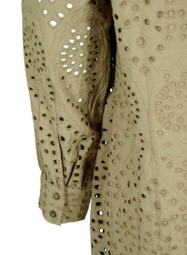 Cotton tunic with broderie anglaise, Coriander, Packshot image number 3