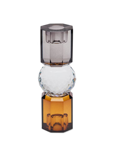 Candle holder in crystal glass, Brown/Smoke Comb, Packshot image number 0