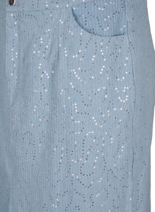 Denim skirt with slit and sequins, Light Blue Denim, Packshot image number 2