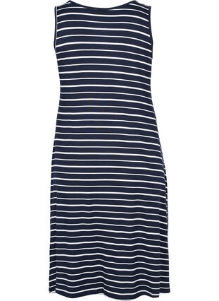 Striped viscose midi dress, Night Sky Stripe, Packshot image number 1