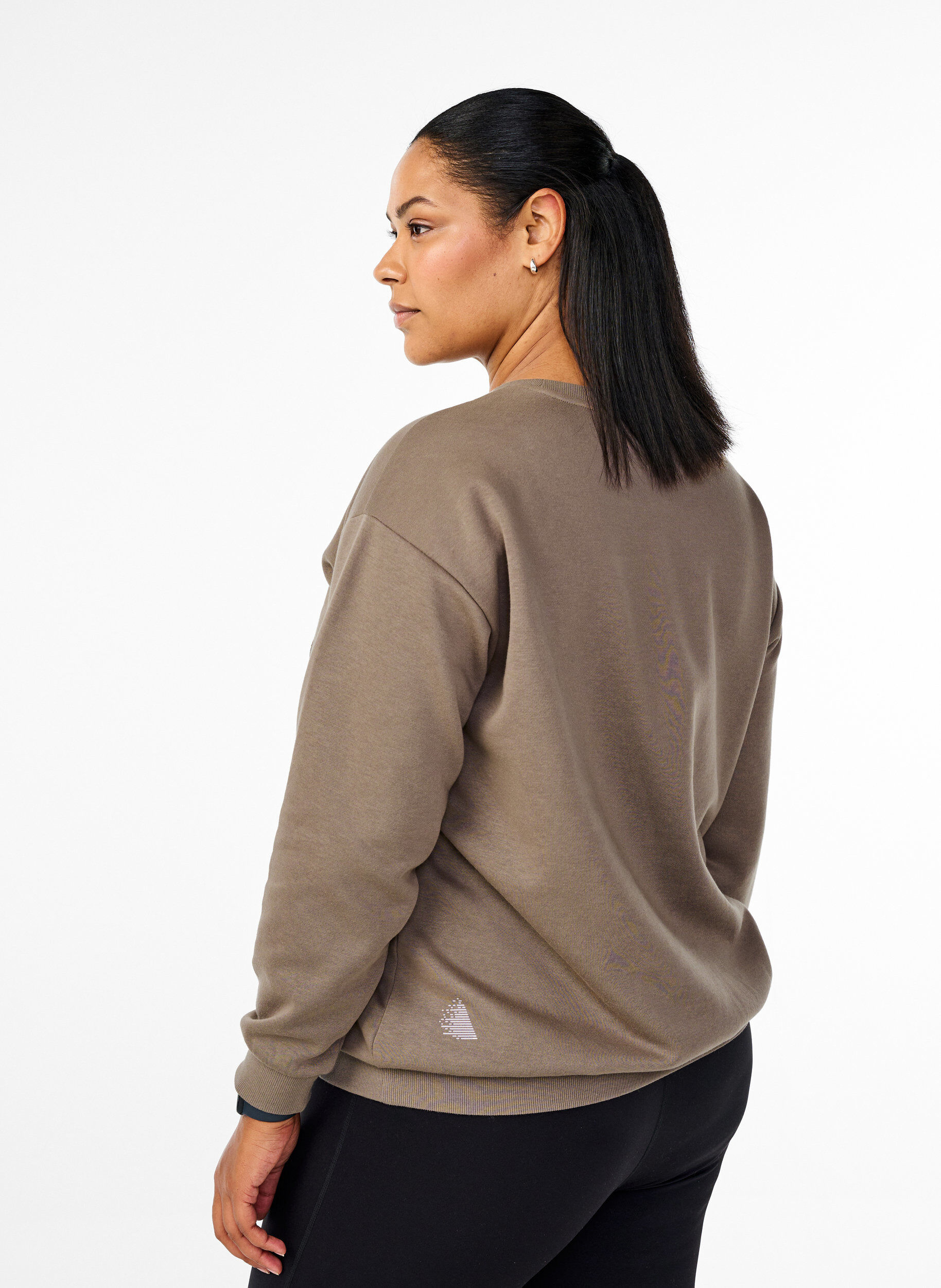 Zizzifashion Sweatshirt with a motif, Walnut, Model image number 1