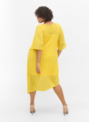 A-line dress with 2/4 sleeves, Primrose Yellow, Model image number 1