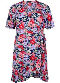 Floral wrap dress with short sleeves