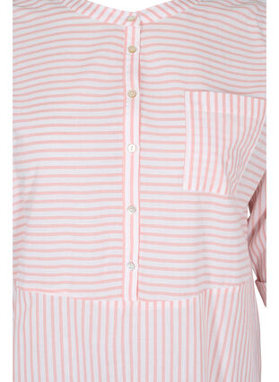 Striped tunic with buttons and 3/4-sleeves, Rose Tan Stripe, Packshot image number 2