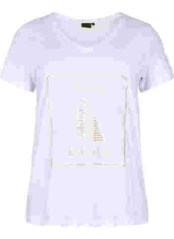 Cotton exercise t-shirt with print