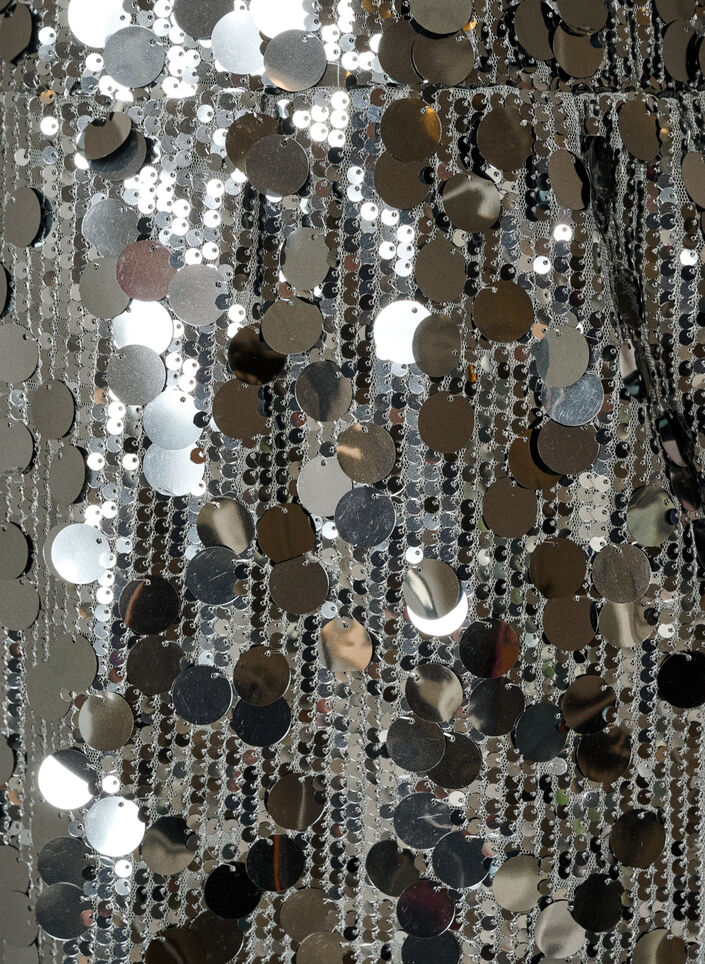 Short sequin skirt with an elasticated waistband, Dark Grey, Packshot image number 2