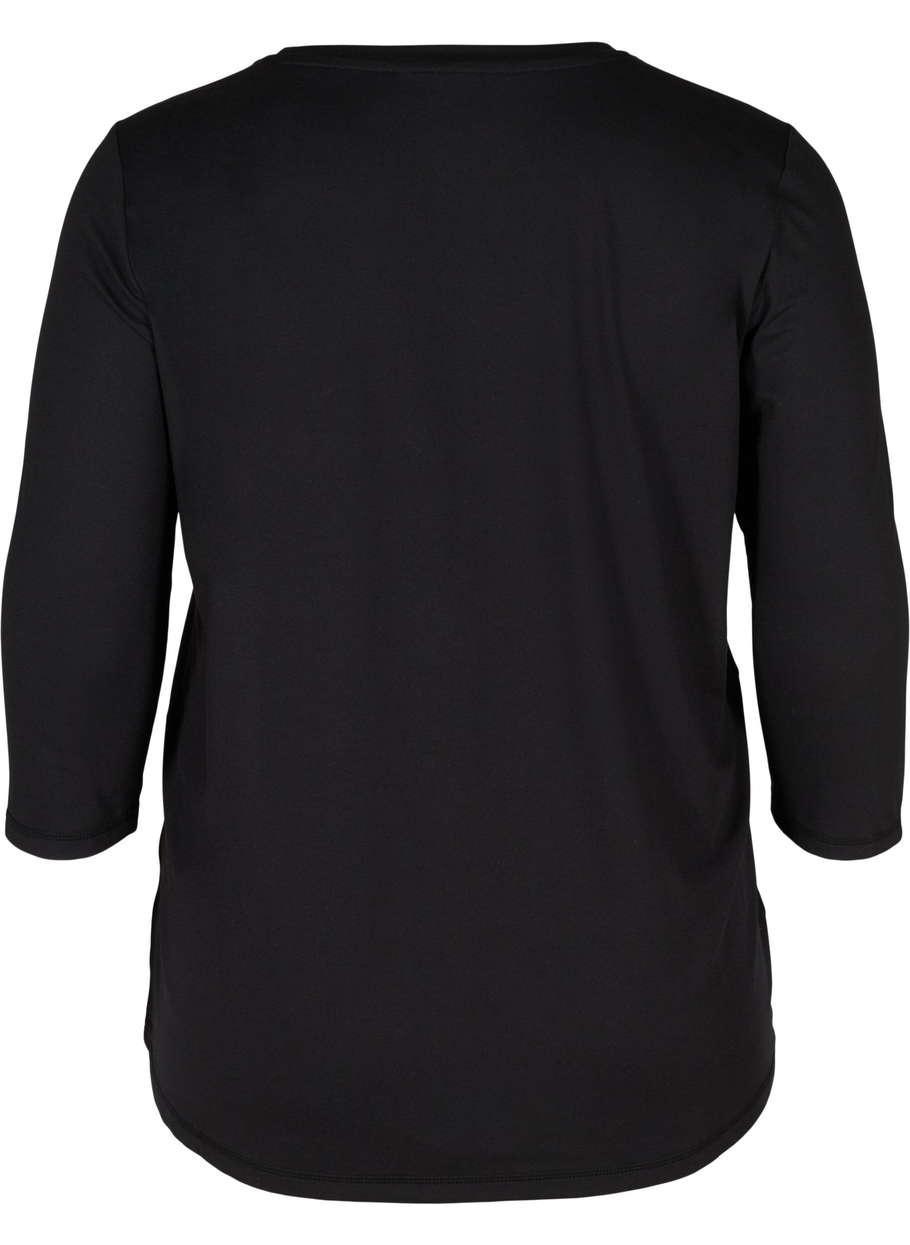 ZizzifashionSports top with 3/4 sleeves, Black, Packshot image number 1