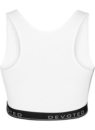 Cotton bra with round neckline - White - Sz. 85E-115H - Zizzifashion