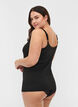 Light shapewear top with adjustable straps, Black, Model image number 1