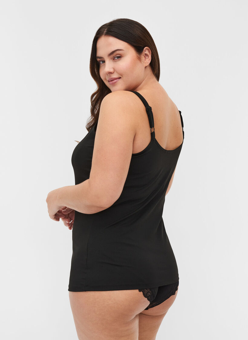 Light shapewear top with adjustable straps, Black, Model image number 1