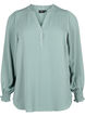 Blouse with smock and v-neckline, Chinois Green, Packshot image number 0
