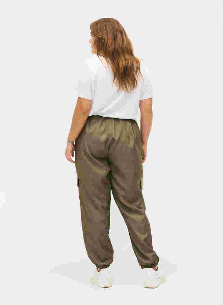 Cargo trousers with pockets, Dusty Olive, Model image number 1