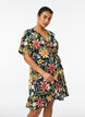 Floral wrap dress with short sleeves, Blue, Model image number 0