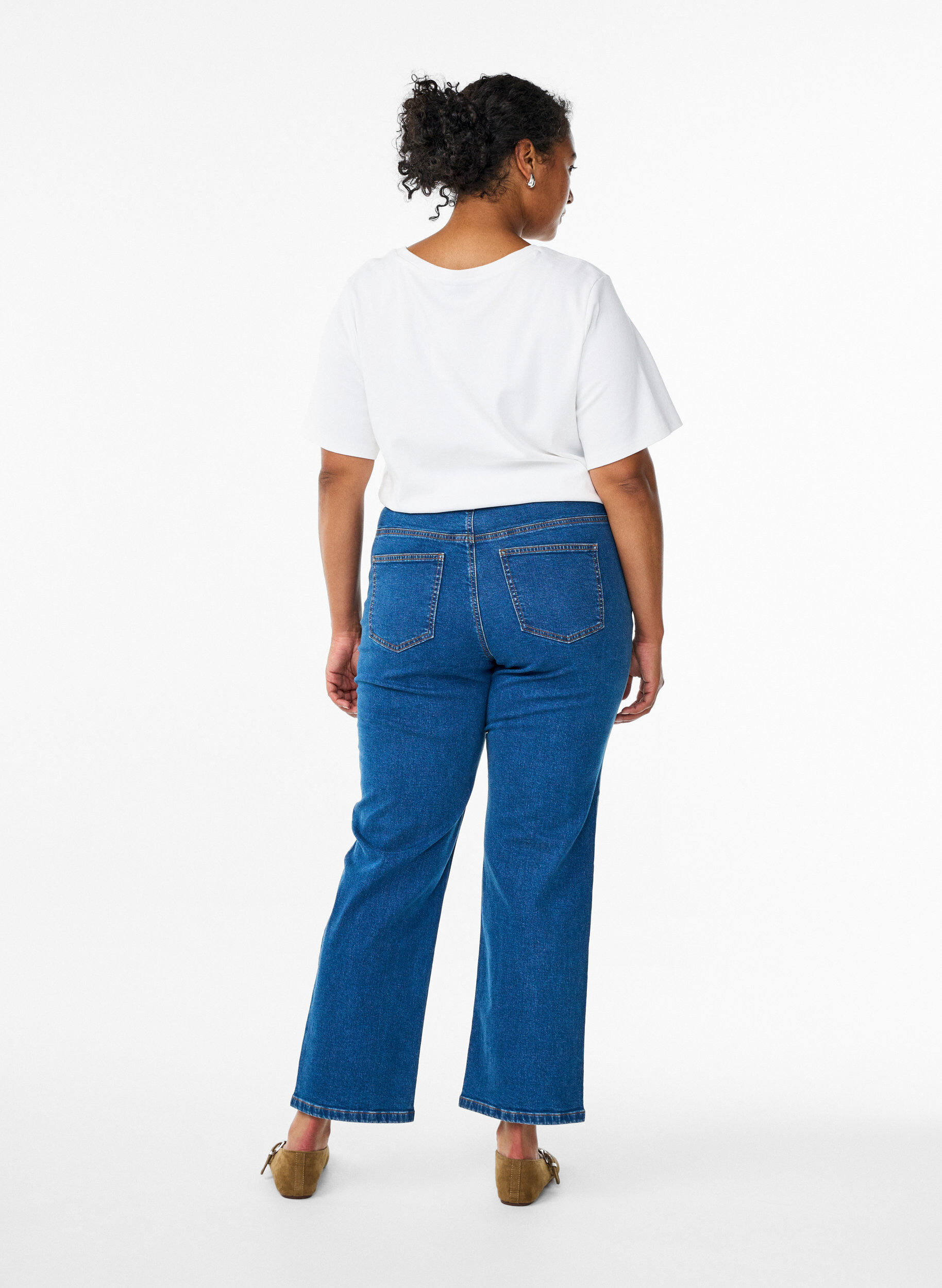Zizzifashion High-waisted Gemma jeans with a regular fit, Blue, Model image number 1