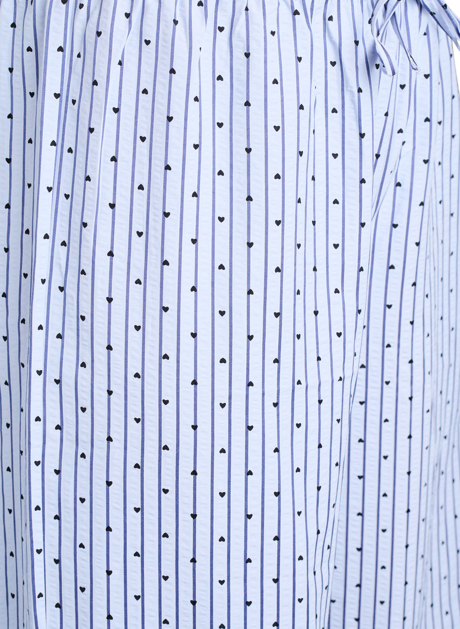 Zizzifashion Loose seersucker pyjama trousers with high waist, Light Blue, Packshot image number 2