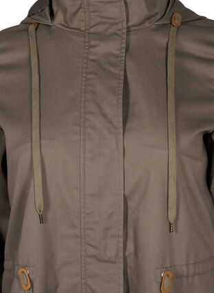 Long parka jacket with a hood and pockets, Bungee Cord , Packshot image number 2