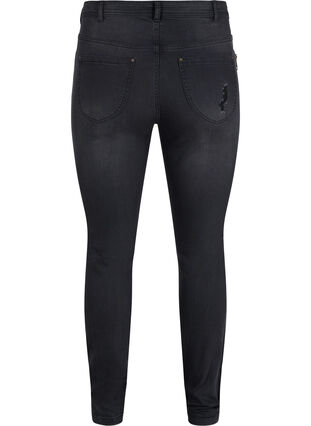 Super slim Amy jeans with slit and buttons, Grey Denim, Packshot image number 1