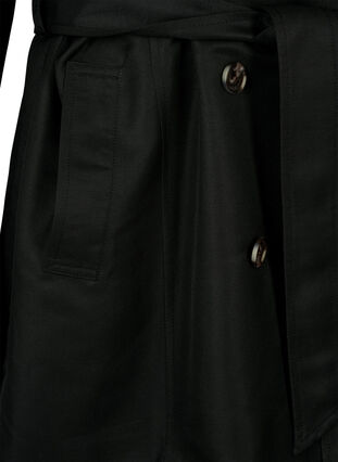 Short trench coat with belt, Black, Packshot image number 3