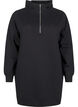 Sweat tunic with hood and zip, Black, Packshot image number 0