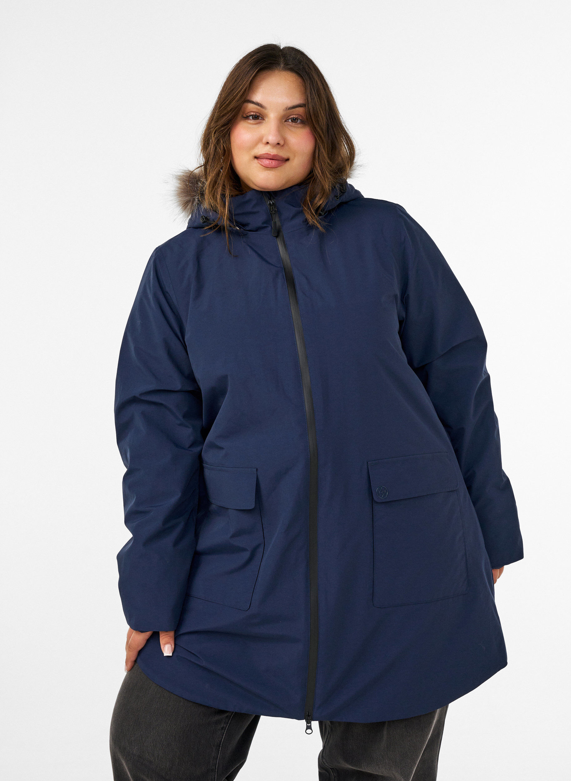 ZizzifashionWaterproof hooded parka, Blue, Model image number 0