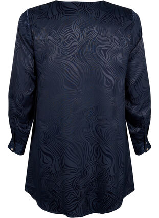 Tunic with tone-on-tone pattern and v-neckline, Night Sky, Packshot image number 1