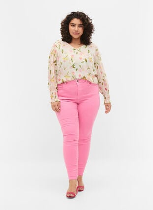 High waisted Amy jeans with super slim fit, Rosebloom, Model image number 0