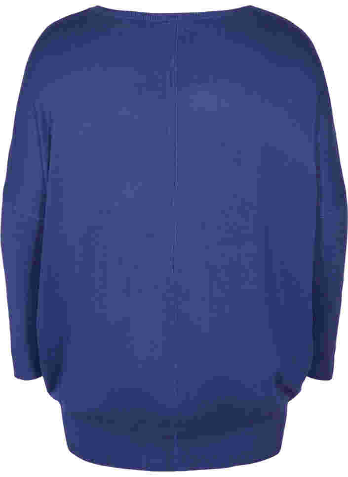 Knitted tunic in viscose blend, Deep Cobalt, Packshot image number 1