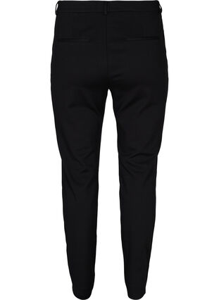 Tight-fitting trousers with pockets and a zipper, Black, Packshot image number 1
