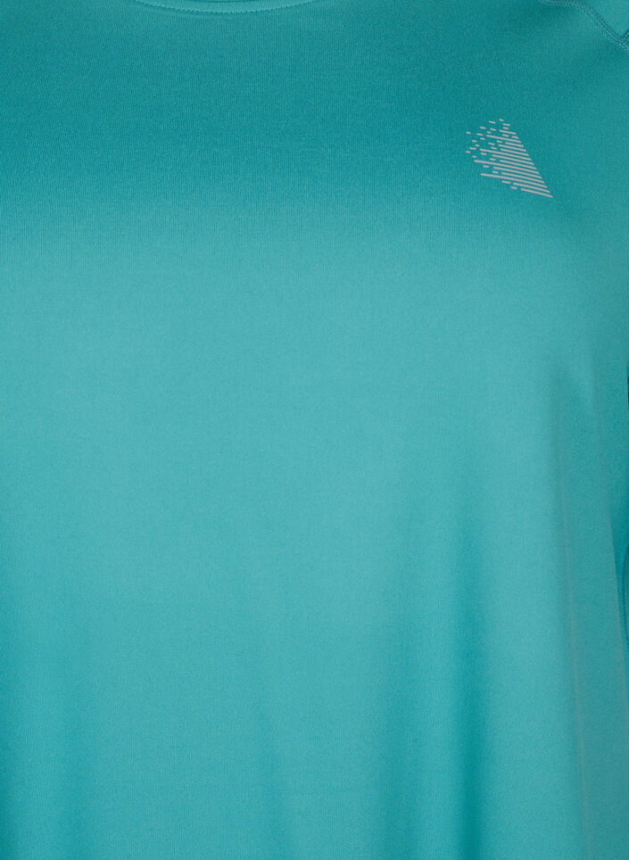 Short-sleeved training t-shirt with round neck, Green-Blue Slate, Packshot image number 2