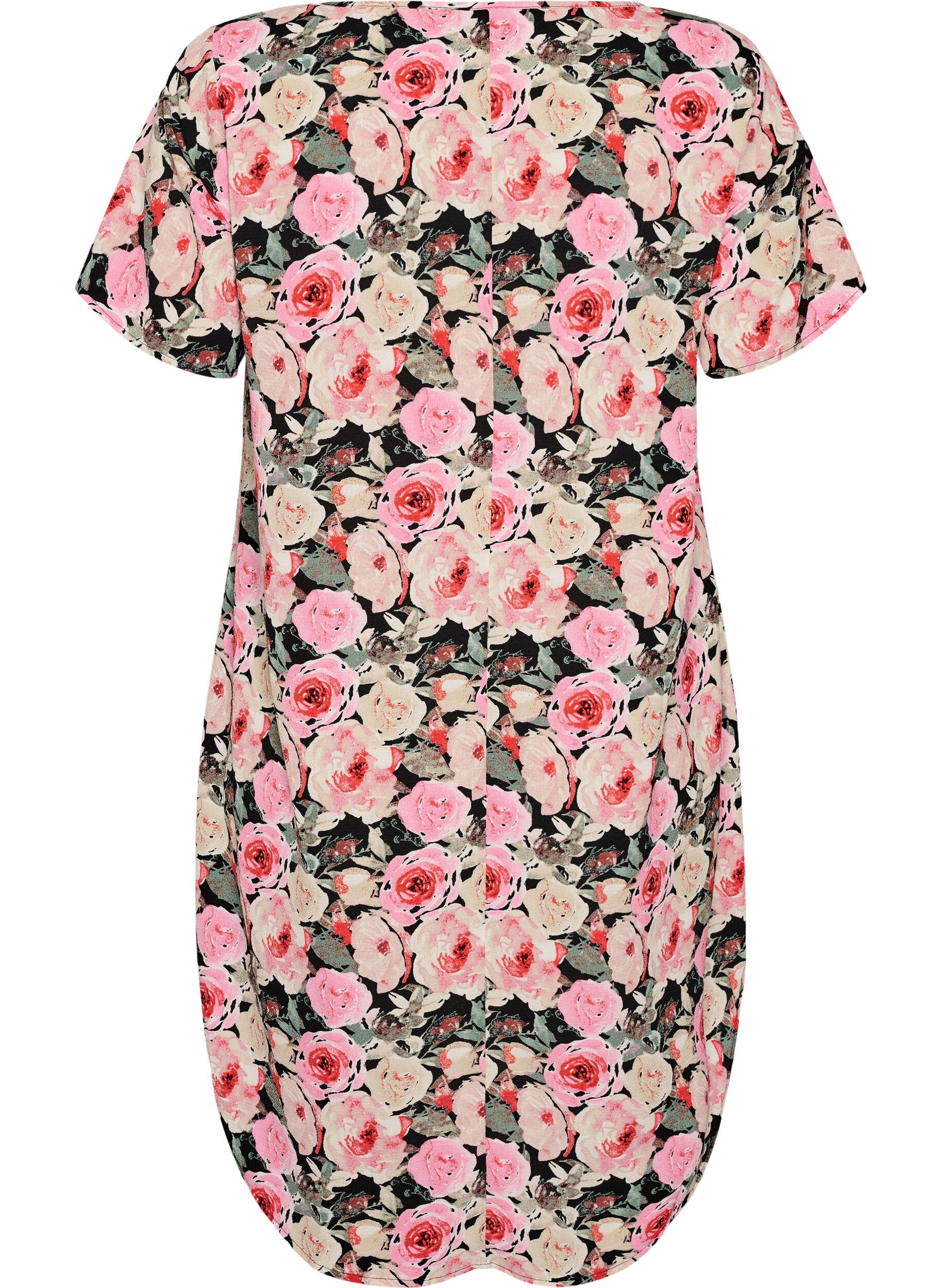 ZizzifashionDress with print and short sleeves, Rose, Packshot image number 1