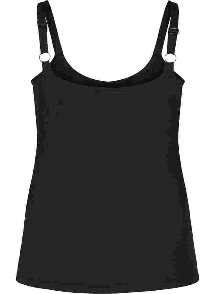 Light shapewear top with adjustable straps, Black, Packshot image number 1