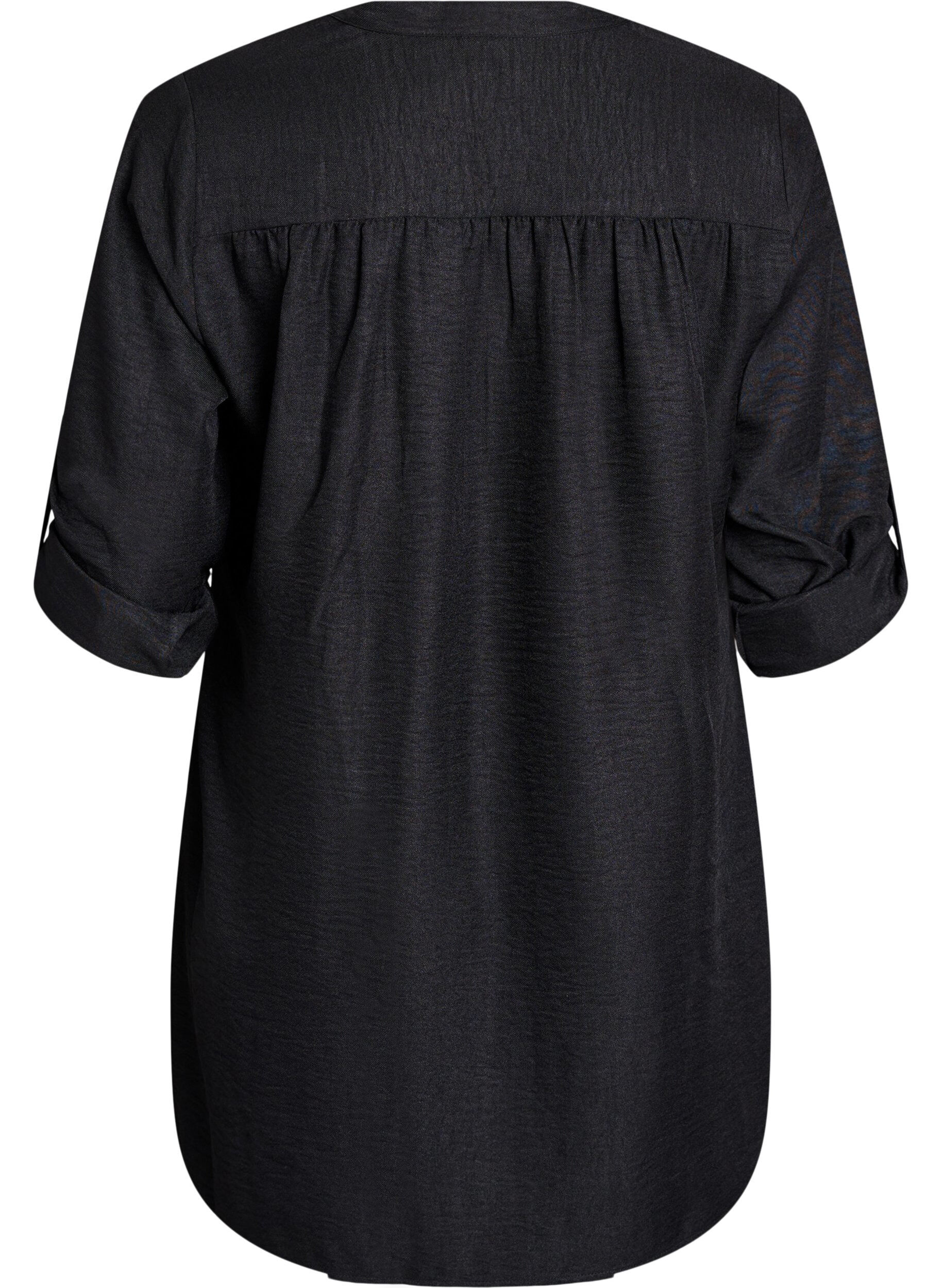 Zizzifashion Tunic with V-neck, Black, Packshot image number 1