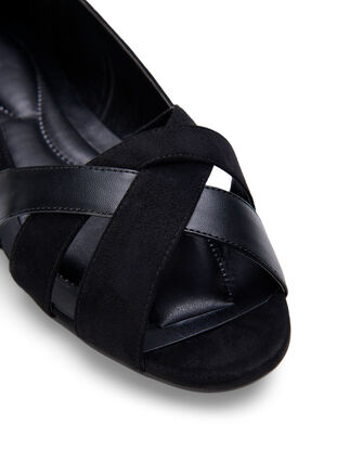 Pointed wide fit ballerina shoes, Black, Packshot image number 3