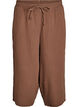 Culotte trousers in cotton muslin with high waist, Brown, Packshot image number 0