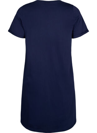 Short-sleeved nightgown in organic cotton, Navy Blazer Free, Packshot image number 1