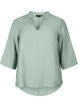 Solid color blouse with 3/4 sleeves, Chinois Green, Packshot image number 0