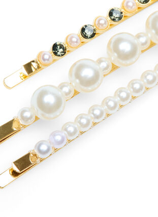 3 pack hairpins with pearls, Pearl, Packshot image number 2