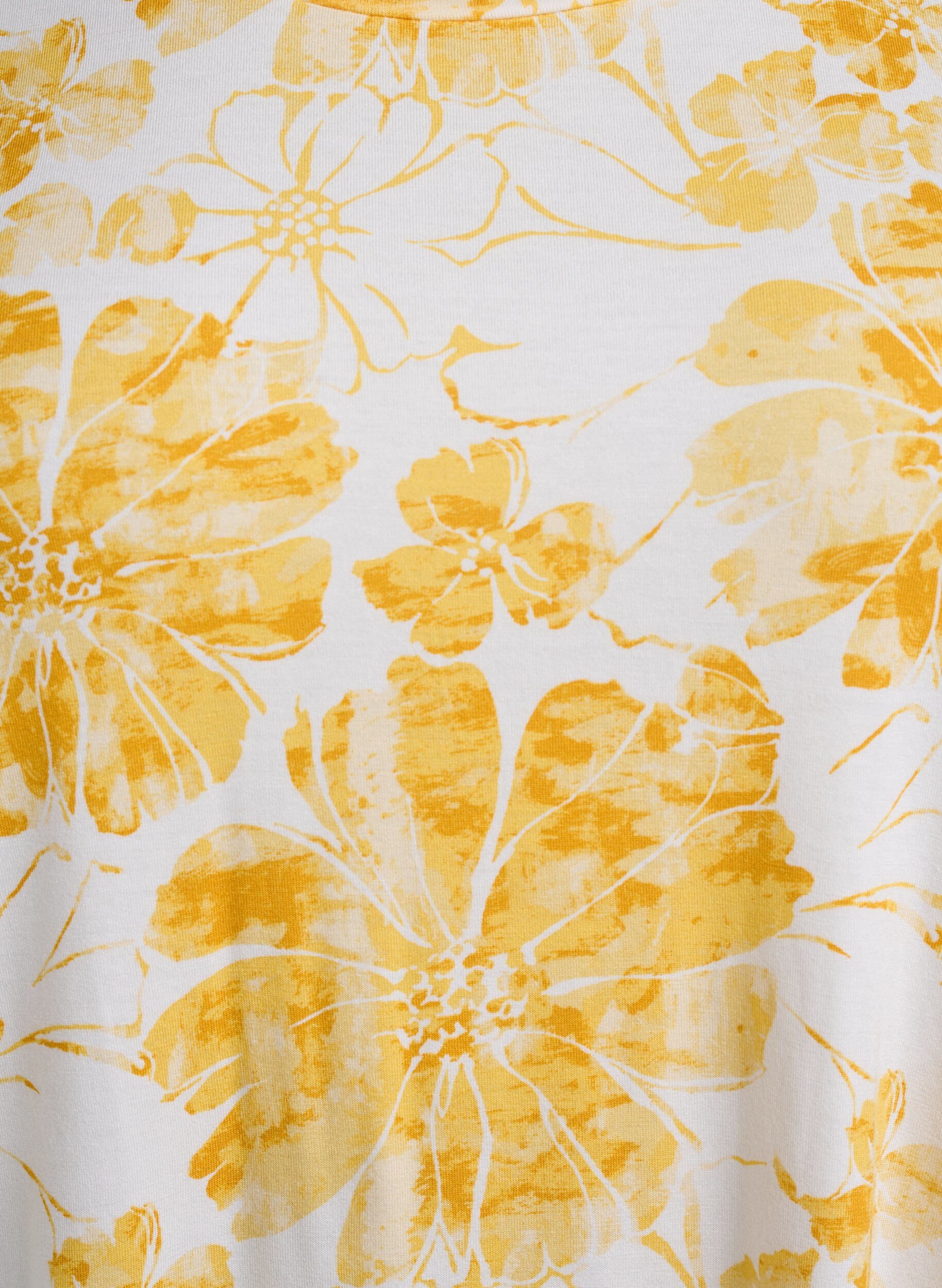 Zizzifashion T-shirt with floral print, Yellow, Packshot image number 2