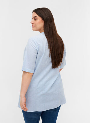 Cotton tunic with striped print, Skyway Stripe, Model image number 1