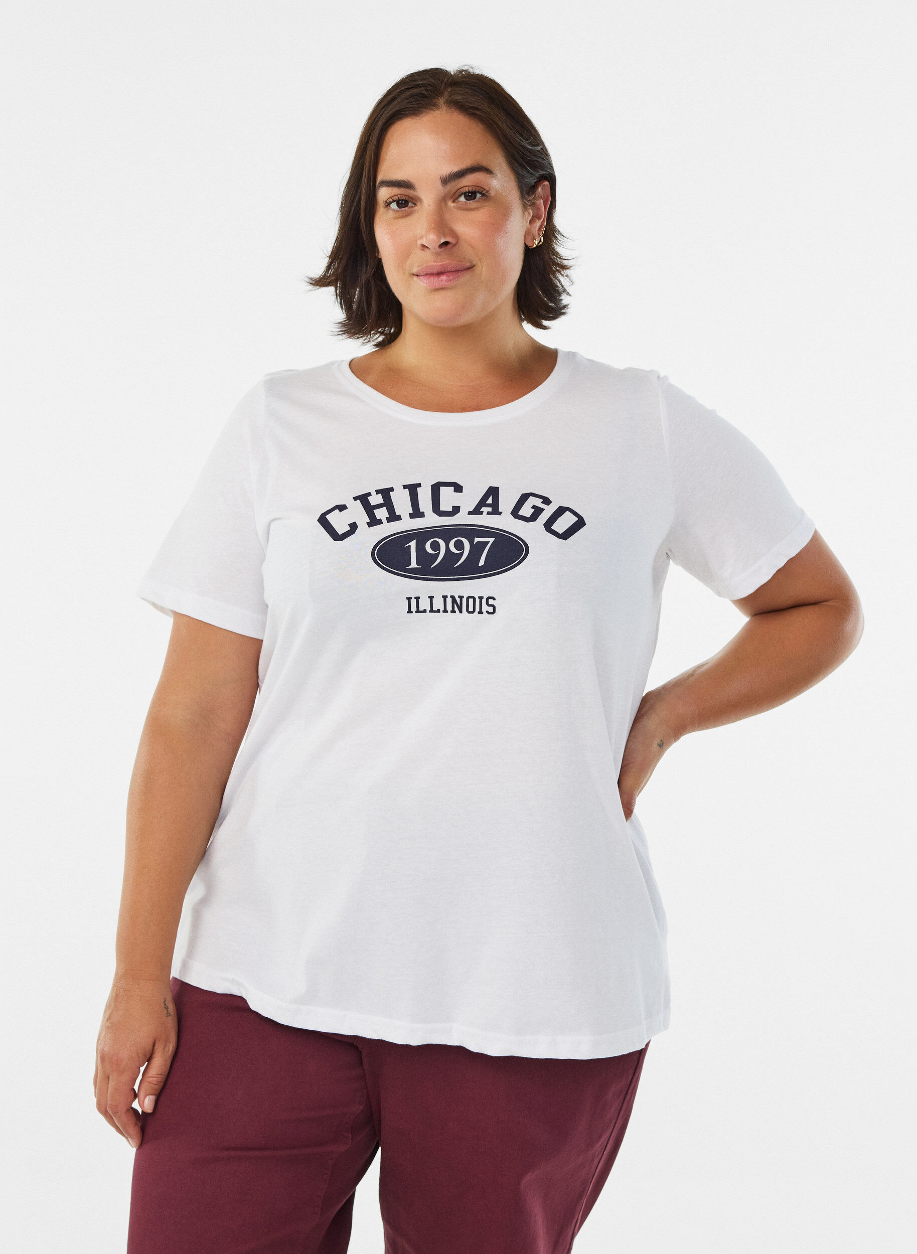 Zizzifashion FLASH - T-shirt with motif, White, Model image number 0