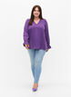 V-neck blouse with long sleeves, Pansy, Model image number 3