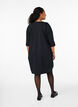 Cotton dress with balloon fit, Black, Model image number 2