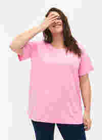 FLASH - T-shirt with round neck, Begonia Pink, Model