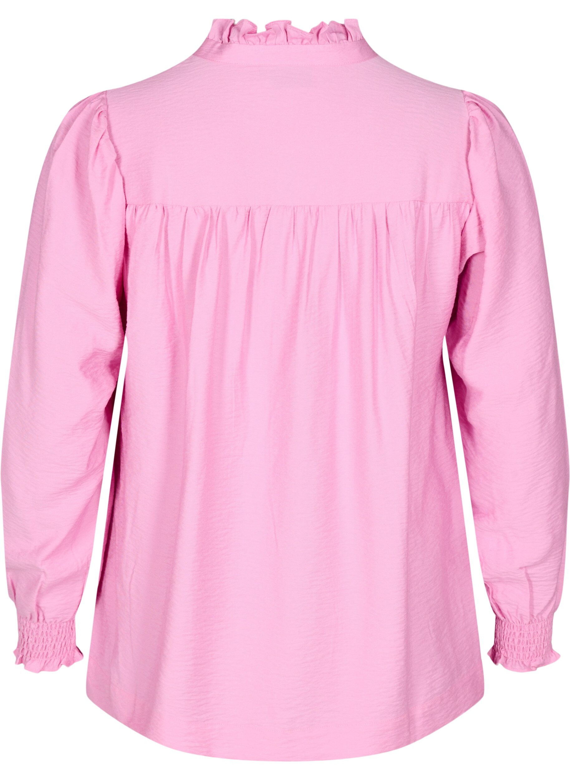 Zizzifashion Blouse with ruffle collar, Pink, Packshot image number 1