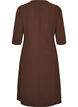 Jersey dress with draping and decorative buckle, Brown, Packshot image number 1