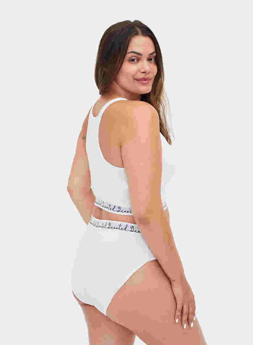 Cotton knickers with a regular waist, Bright White, Model image number 1
